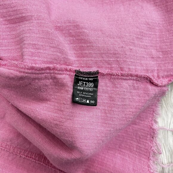 Pol Barbie Pink Wide Wale Corduroy Jacket Distressed Frayed Hem Size M Button Up - Picture 9 of 15